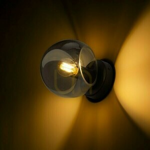 Solaris-Wandanbauleuchte Getöntes Glas/Schwarz 230 V Led E14 7 W. small 3