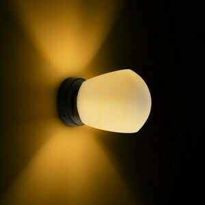 Solaris-Wandanbauleuchte Milchglas/Schwarz 230 V Led E14 7 W. small 1