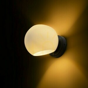 Solaris-Wandanbauleuchte Milchglas/Schwarz 230 V Led E14 7 W. small 2