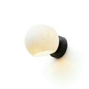 Solaris-Wandanbauleuchte Milchglas/Schwarz 230 V Led E14 7 W. small 3