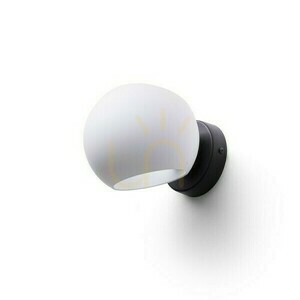 Solaris-Wandanbauleuchte Milchglas/Schwarz 230 V Led E14 7 W. small 0