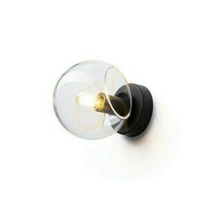 Solaris-Wandanbauleuchte Transparentes Glas/Schwarz 230 V Led E14 7 W. small 1