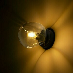 Solaris-Wandanbauleuchte Transparentes Glas/Schwarz 230 V Led E14 7 W. small 2