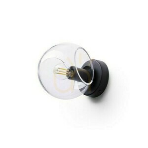 Solaris-Wandanbauleuchte Transparentes Glas/Schwarz 230 V Led E14 7 W. small 4