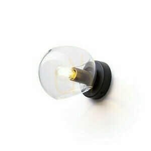 Solaris-Wandanbauleuchte Transparentes Glas/Schwarz 230 V Led E14 7 W. small 0