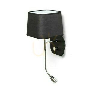 Wandleuchte Perth Wandleuchte mit Led Reflektor Schwarz/Schwarz Chrom 230 V E14 7+3 W 30° 3000 K small 1
