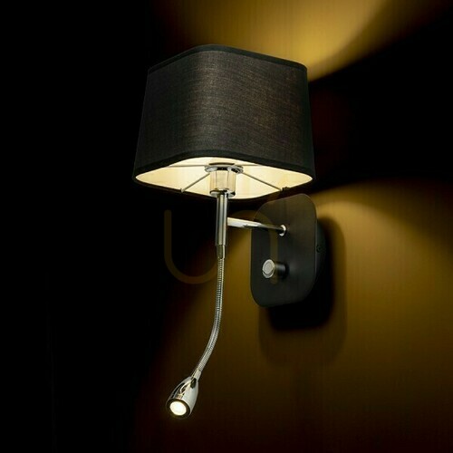 Prüfen Wandleuchte Perth Wandleuchte mit Led Reflektor Schwarz/Schwarz Chrom 230 V E14 7+3 W 30° 3000 K