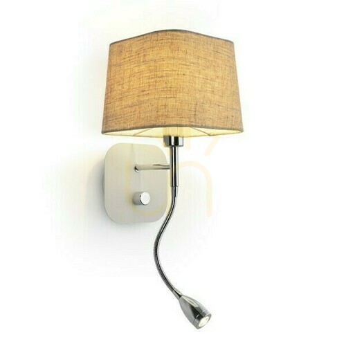 Prüfen Wandleuchte Perth Wandleuchte Mit Reflektor Led Beige/Weiß Chrom 230 V E14 7+3 W 30° 3000 K