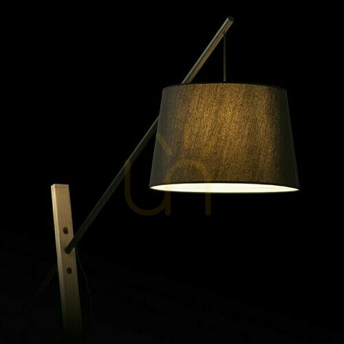Prüfen Dante Stehlampe Schwarz Holz 230 V Led E27 15 W.