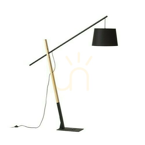 Prüfen Dante Stehlampe Schwarz Holz 230 V Led E27 15 W.