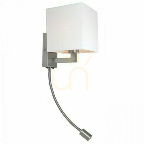 Prüfen Wandleuchte Taina Mit Lampenschirm Weiß Nickel Matt 230 V Led E27 15+3 W 25° 3000 K
