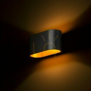Wandleuchte Mario Schwarz Matt / Gold 230 V Led G9 5 W. small 1