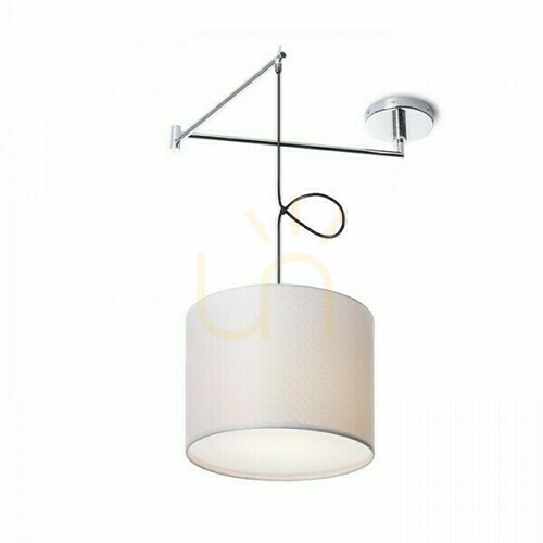 Prüfen Wandleuchte Broadway Pendelleuchte mit Swivel Weiß Chrom 230 V Led E27 15 W.