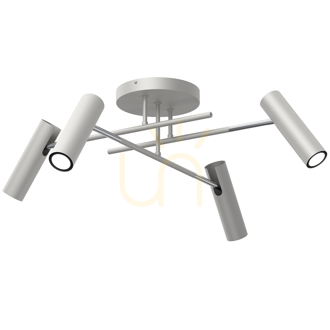 Axion Straight Plafond Grau/Chrom 4Xgu10
