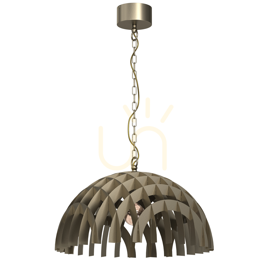 Raum-Kronleuchter "Kuppel Dia 500Mm" Titan Gold 1Xe27
