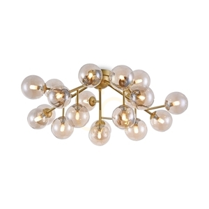 Maytoni Dallas MOD545PL-20G Deckenleuchte goldfarben, bernsteinfarbenes Glas, 20×G9, 75 cm small 1