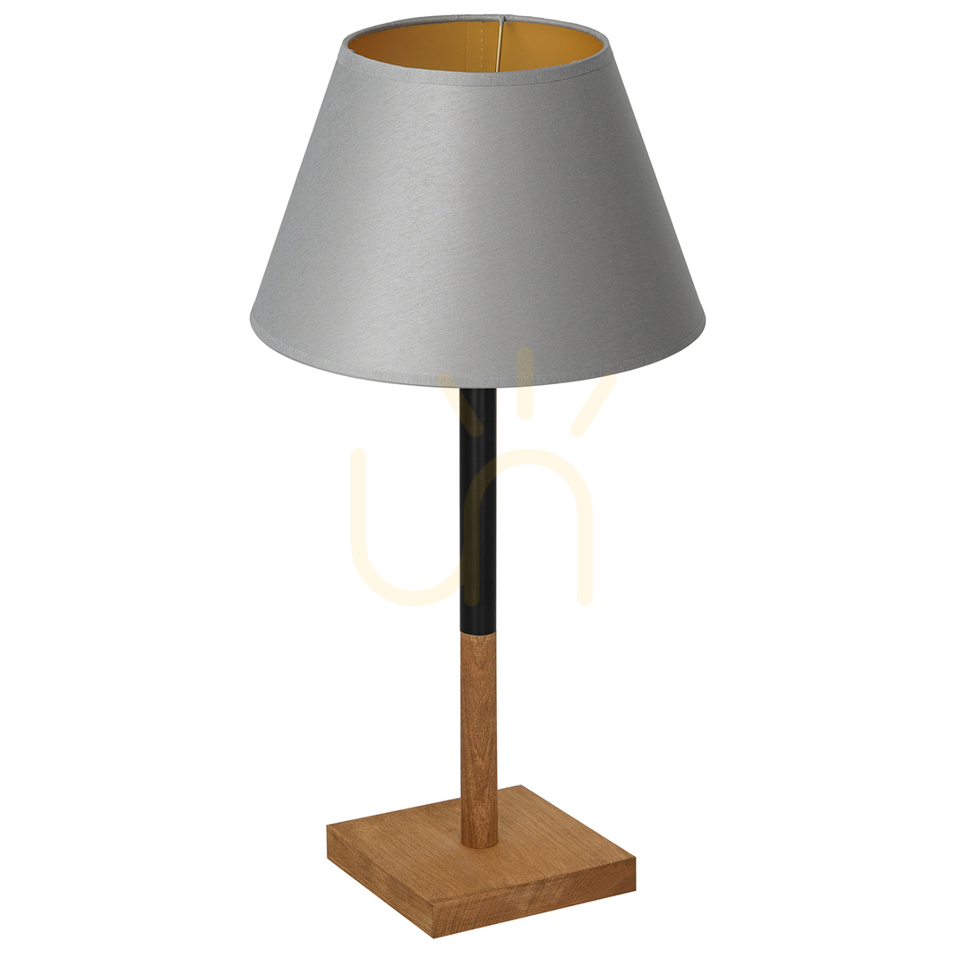 Gab-Lampe. Square Wood 1Xe27 Schwarz/Grau-Gold Kegel Schatten 2919