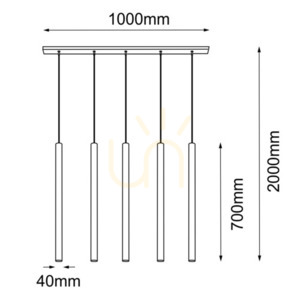Pendelleuchte Antigo Akadi 5 Messing poliert Schwarz LED MR11 100 cm 8887 small 1