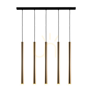 Pendelleuchte Antigo Akadi 5 Messing poliert Schwarz LED MR11 100 cm 8887 small 0
