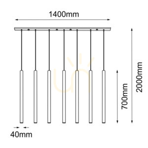 Pendelleuchte Antigo Akadi 7 Messing poliert Schwarz LED MR11 140 cm 8889 small 1