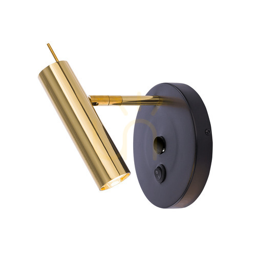 Prüfen Wandleuchte Antigo Amos 8905 Messing poliert Schwarz MR11 LED 18 cm
