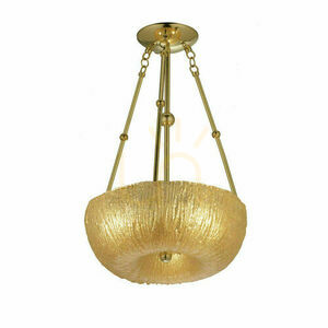Pendelleuchte Antigo Button 45 3-flammig Messing poliert Glas E27 gold 8176 small 0
