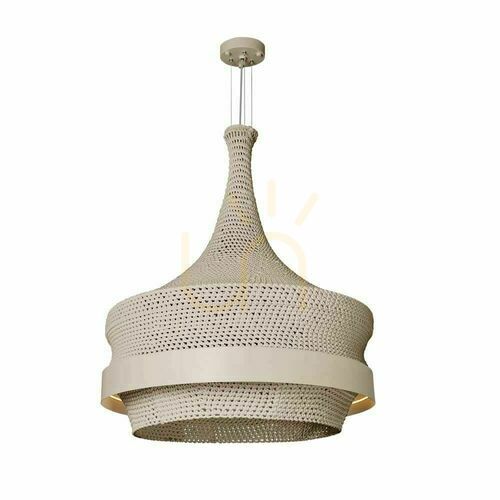 Prüfen Pendelleuchte Antigo Dota Beige 80 cm Baumwolle Stahl LED 3000K 5032