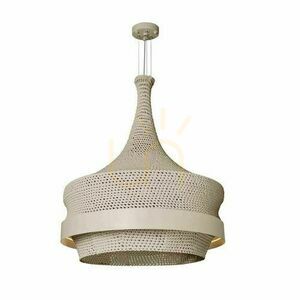 Pendelleuchte Antigo Dota Beige 80 cm Baumwolle Stahl LED 3000K 5032 small 0
