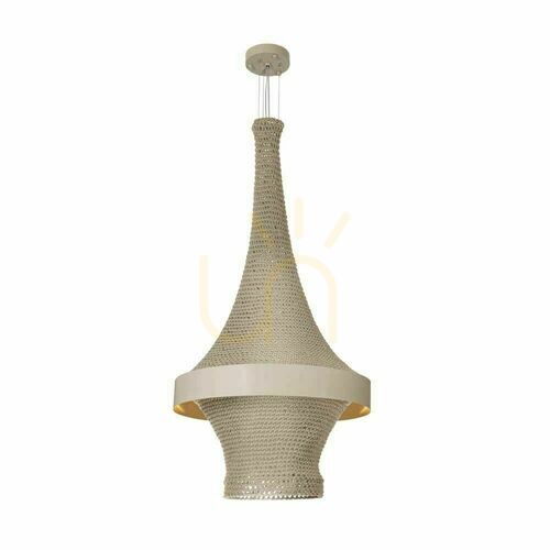 Prüfen Pendelleuchte Antigo Dota beige 60 cm Baumwolle Stahl LED 3000K 5035