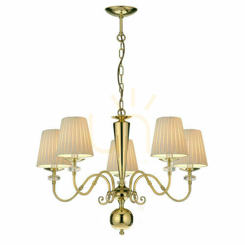 Prüfen Pendelleuchte Antigo Lilosa 5-flammig Messing poliert E14 75 cm 8679