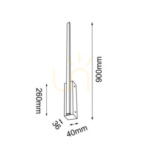 Wandleuchte Antigo Slim W 90 LED schwarz 4000K Stahl 4022 small 1
