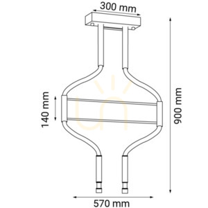 Pendelleuchte Antigo Alha S 2 LED schwarz 57 cm 3000K 9052 small 1
