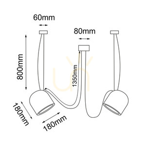 Pendelleuchte Antigo DOBO 2-flammig schwarz Stahl E14 80 cm 9036 small 1
