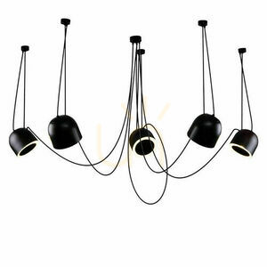 Pendelleuchte Antigo DOBO 5-flammig schwarz Stahl E14 80 cm 9038 small 0
