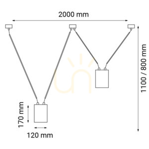 Pendelleuchte Antigo VIWIN 2 schwarz Stahl 200 cm ES111 9021 small 1