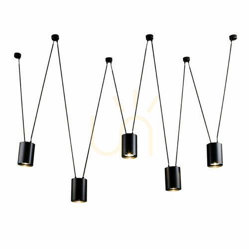 Prüfen Pendelleuchte Antigo VIWIN 5 schwarz Stahl LED ES111 500 cm 9023
