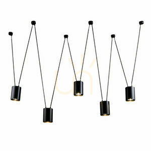 Pendelleuchte Antigo VIWIN 5 schwarz Stahl LED ES111 500 cm 9023 small 0