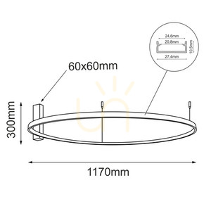 Plafond Antigo Agari 117 LED schwarz 4000K 117 cm 2-flammig 1352 small 1