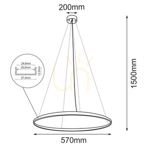 Pendelleuchte Antigo Agari 57 LED schwarz 4000K 57 cm 5322 small 1