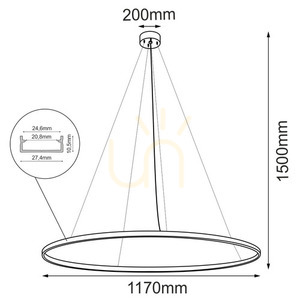 Pendelleuchte Antigo Agari LED schwarz 117 cm 3000K 5340 small 1