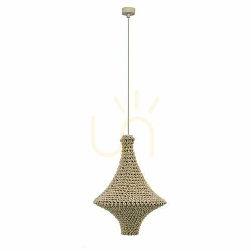Prüfen Pendelleuchte Antigo Alda S Beige 30 cm E27 Baumwolle Stahl 5117