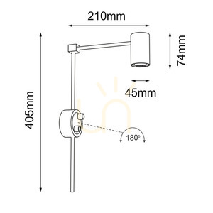 Wandleuchte Antigo Dakata K schwarz LED MR11 40,5 cm Aluminium Stahl 4490 small 1
