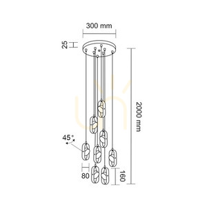 Pendelleuchte Antigo Furoku 8 LED schwarz 4000K 8539 small 1