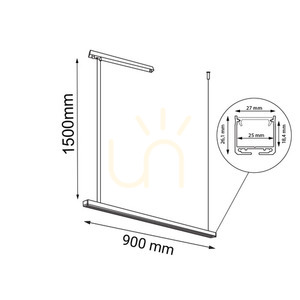 Pendelleuchte Antigo Hanawa LED schwarz 90 cm 3000K 1952 small 1