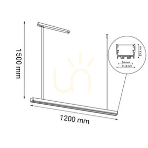 Pendelleuchte Antigo Hiate Line LED weiß 120 cm 2-flammig 4000K 1851 small 1