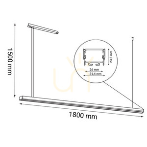 Pendelleuchte Antigo Hiate Line LED weiß 180 cm 3000K 1857 small 1