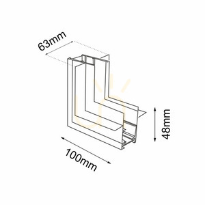 Sammelschienenverbinder L Antigo Komatsu 48V Unterputz Wand Decke schwarz 6513 small 1