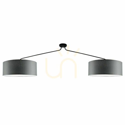 Prüfen Pendelleuchte Antigo Lamego 2 Grau Stoff Stahl E27 LED 190 cm 5196