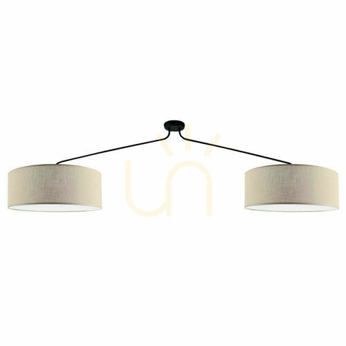 Prüfen Pendelleuchte Antigo Lamego 2-flammig beige Stoff Stahl 190 cm 5197