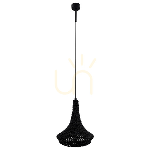 Prüfen Pendelleuchte Antigo Mahaka schwarz 26 cm Stahl Baumwolle E27 5172